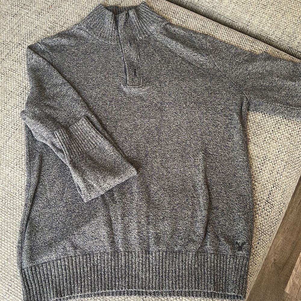 (M) American Eagle Quarter Zip/Button Pullover Sweater